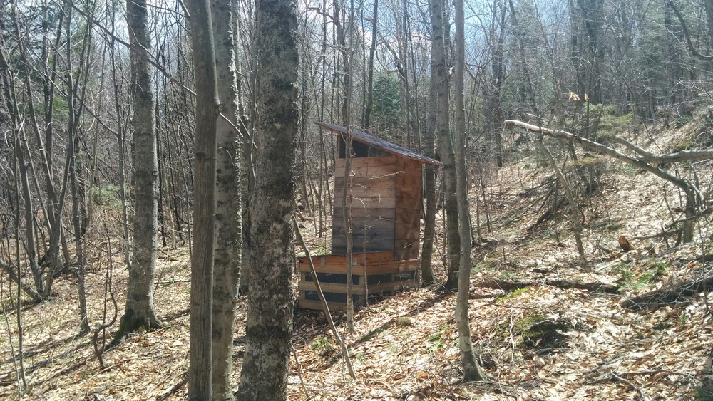 Privy at the 2 mile mark on Bald Mountain at the Bald Mountain Tent site. (Credit: Earl Gilbert)
