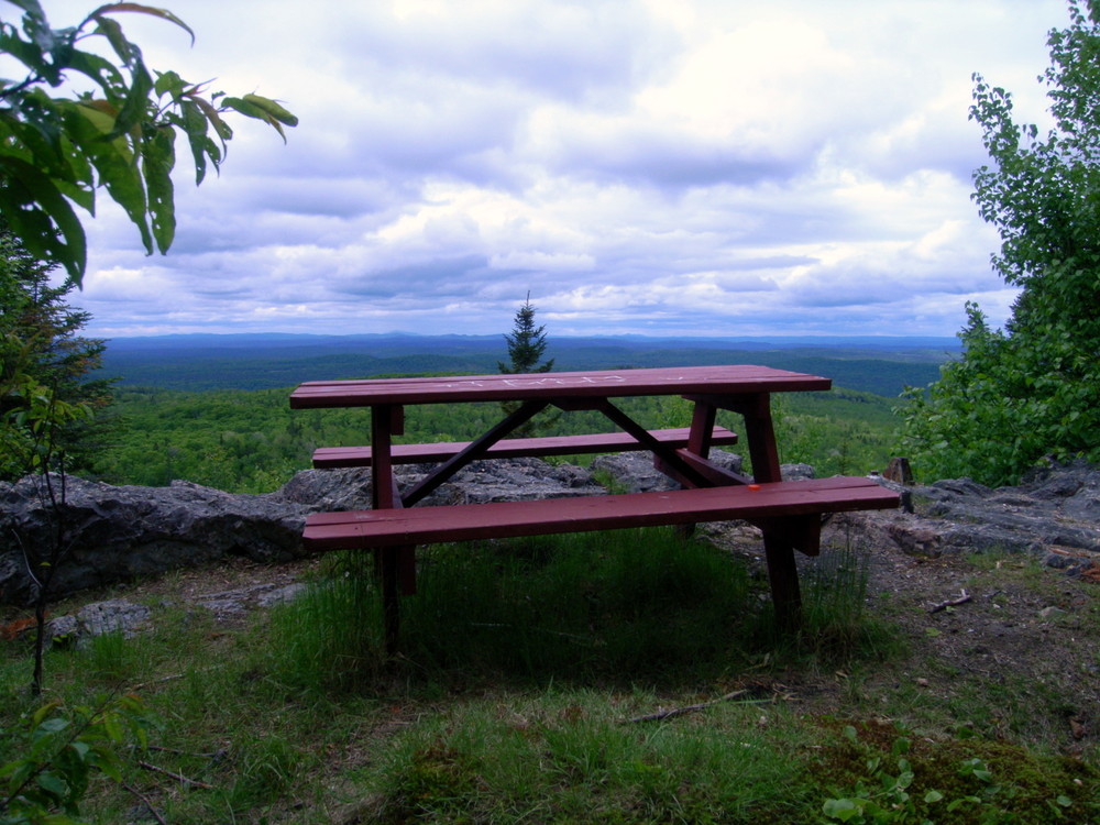Picnic table and rest area at the summit (Credit: Aroostook Outdoors)