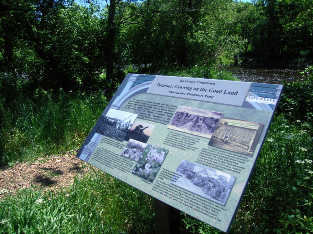 A plaque with illustrations and information on potatoes (Credit: Aroostook Outdoors)