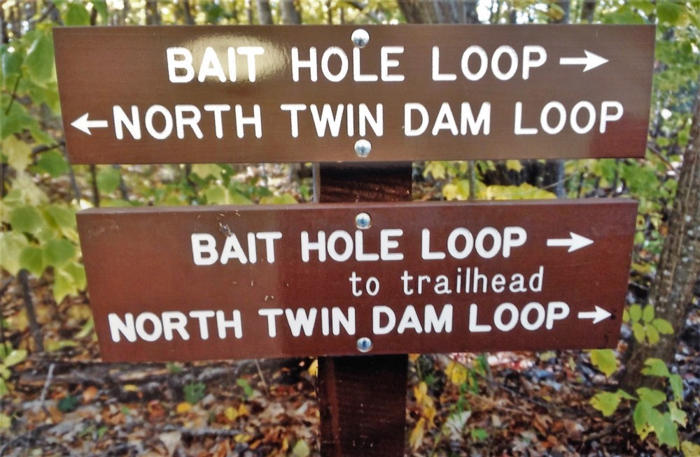 Trail signs on the Bait Hole system (Credit: Don Nodine)