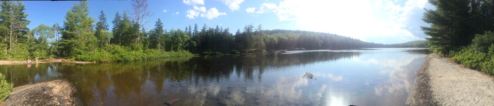 A panorama of Partridge Pond in July, 2017 (Credit: Samantha Lavoie)