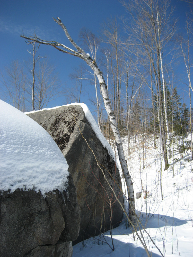Daggett Rock in the Snow (Credit: Kate Nadeau)