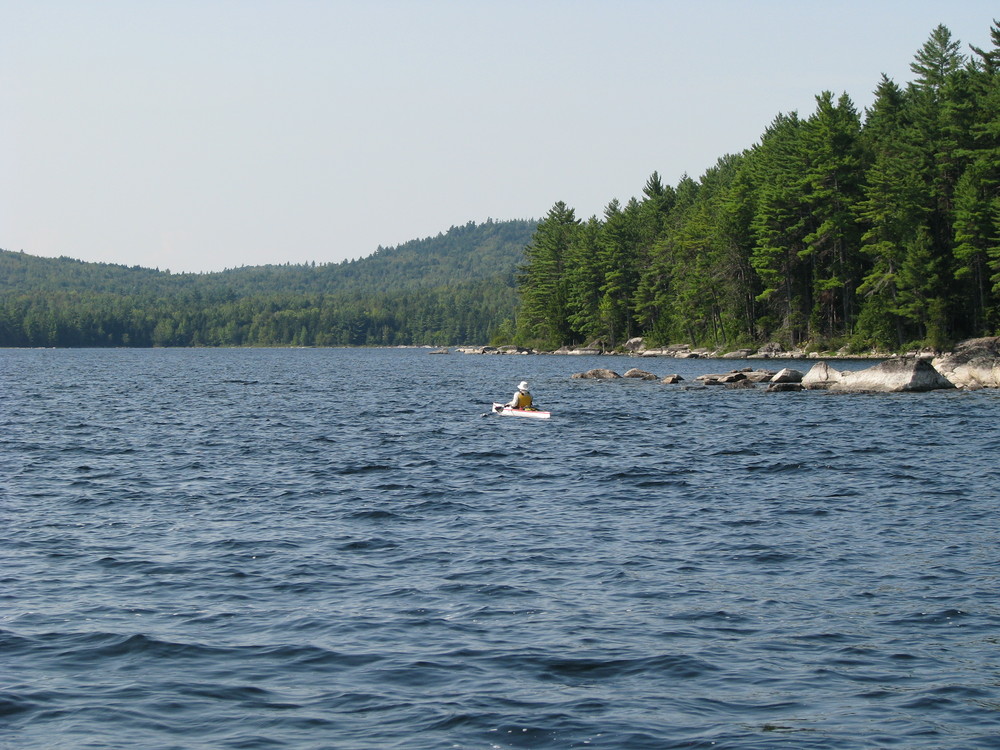 Kayaker, West Grand Lake (Credit: Downeast Lakes Land Trust)