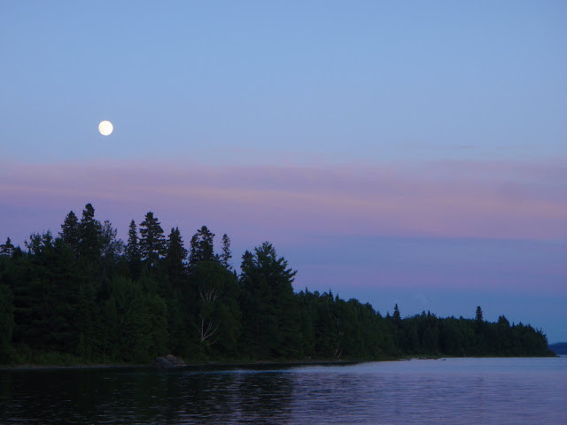 Moonrise over Chamberlain Lake (Credit: Nicole Grohoski)