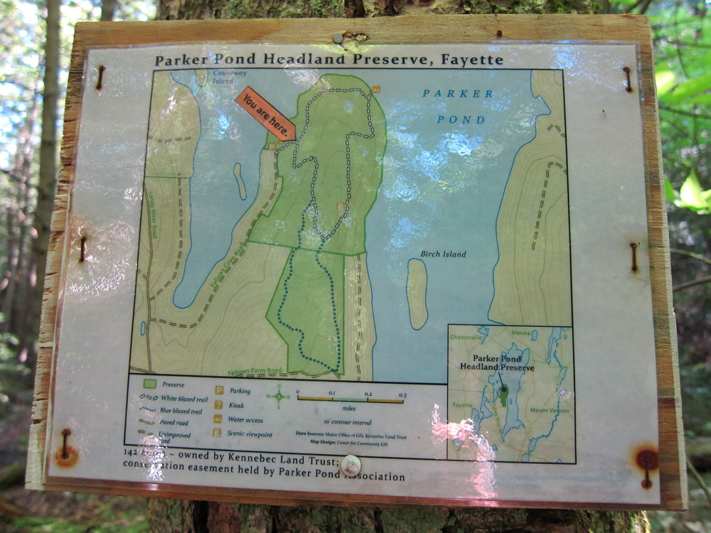 Trail Map along Parker Pond Headland trail (Credit: Miles Morris)