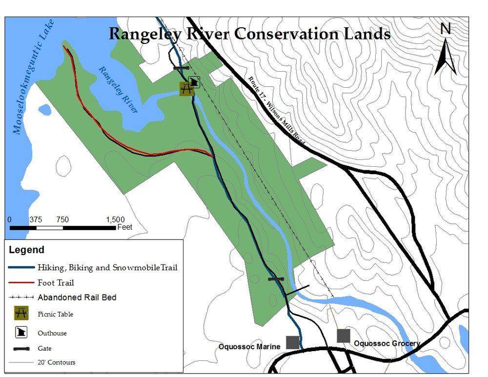 Rangeley Snowmobile Trail Map Rangeley River Trail - Maine Trail Finder