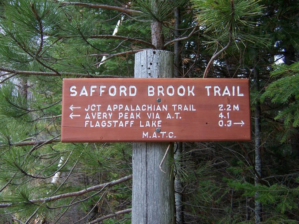 Sign at Trailhead for Safford Brook (Credit: Maine Appalachian Trail Club)