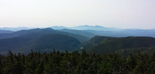 View from Old Speck tower toward Mahoosuc Notch and Presidentials (Credit: Bigeloafah)