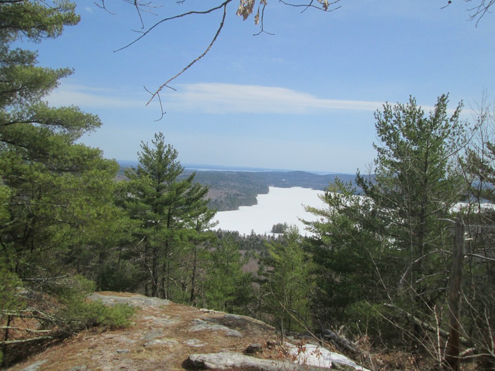 Peabody Pond from the Summit, April 2017 (Credit: Roger Brown)
