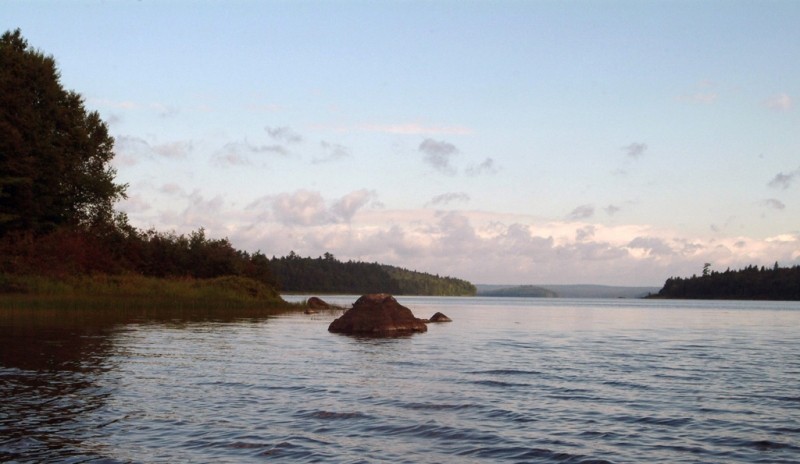 Near Pillsbury Island, Thoreau's northernmost point in his Maine journeys. This island in Eagle Lake is along one approach to the Tramway Trail. (Credit: Maine Bureau of Parks and Lands)
