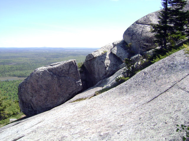Boulders on the north side of Tunk Mountain (The Nature Conservancy owned portion of the trail) (Credit: Maine Bureau of Parks and Lands)