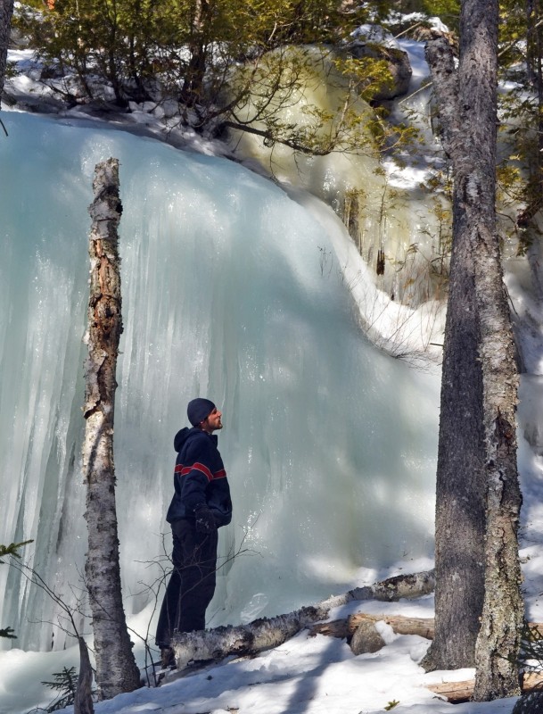Icy cliffs next to Mud Pond (Credit: Maine Bureau of Parks and Lands)