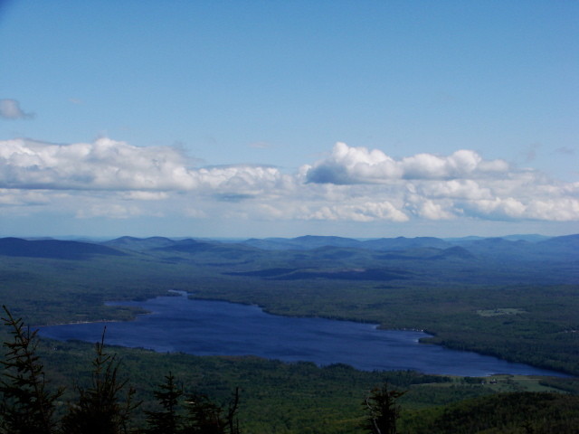 Webb Lake as seen from Blueberry Mountain's full 360-degree View (Credit: Susan Mathias)