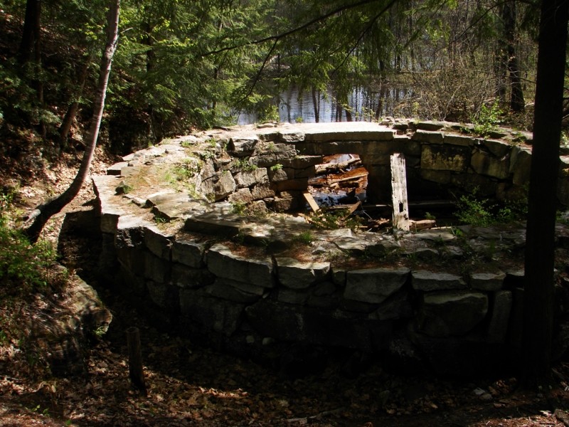 Ruins of the Oriental Powder Mill dot the Gambo Property trails! (Credit: Ken Gross)