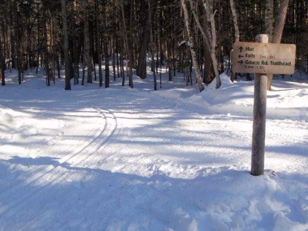 Groomed ski trail near Poplar Hut (Credit: Maine Huts & Trails)