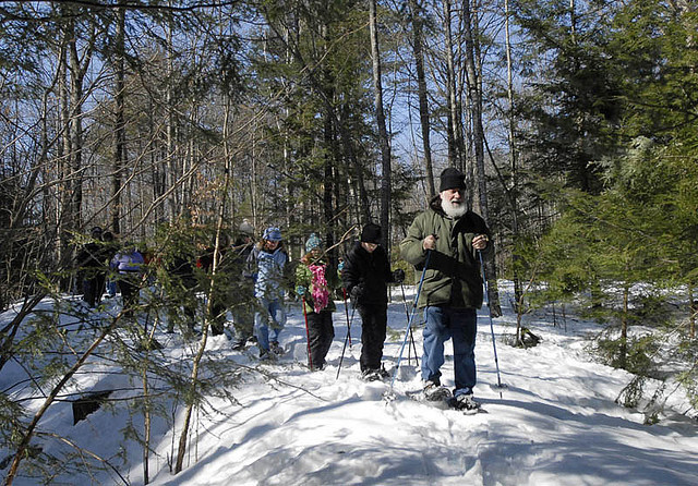 A guided snowshoe hike (Credit: Saco Bay Trails)