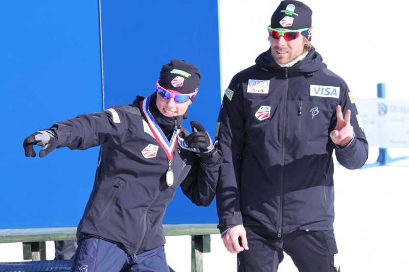 2010 Olympic cross-country ski team members Kikkan Randall and Andy Newell (Credit: Four Seasons Trail Association)