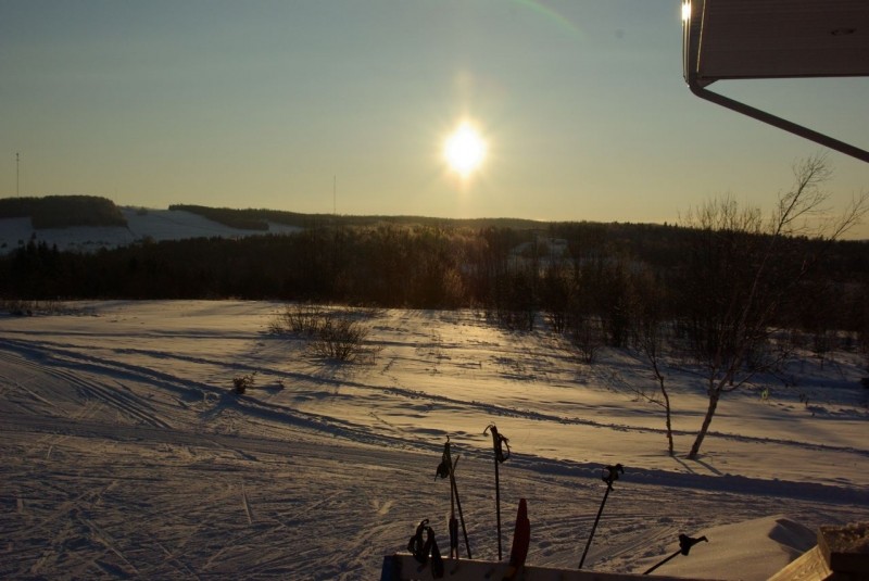 Sunset from Ski Lodges' deck. (Credit: Four Seasons Trail Association)