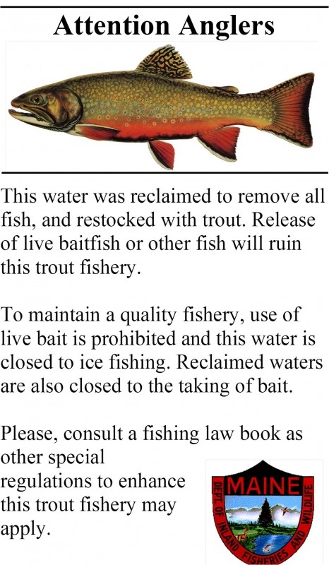 Reclamation Sign (Credit: Maine Inland Fisheries and Wildlife)