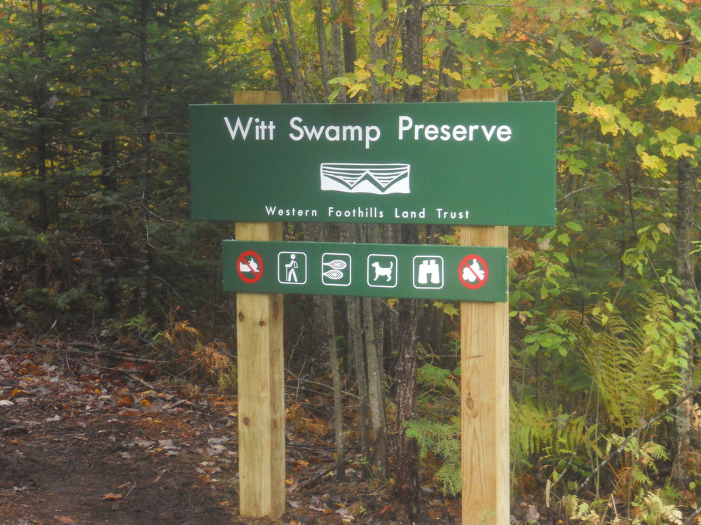 Witt Swamp Preserve Sign (Credit: Western Foothills Land Trust)