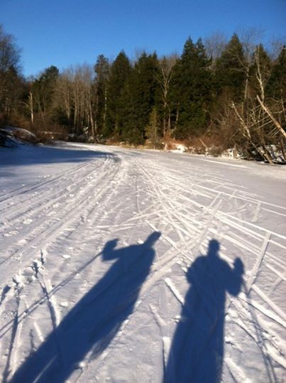 Skiing along the waterway (Credit: Royal River Conservation Trust)