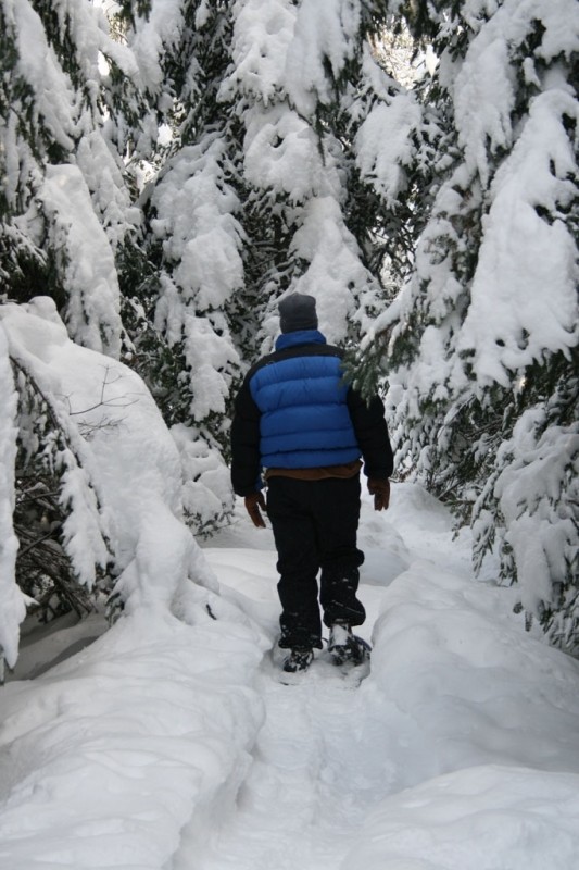 Hiking on snowshoes in a "Winter Wonder Land" (Credit: Shelby Rousseau)
