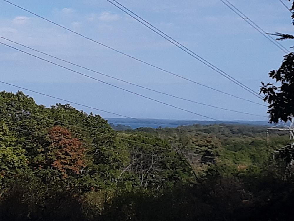 The view to Cousin's Island from a hill