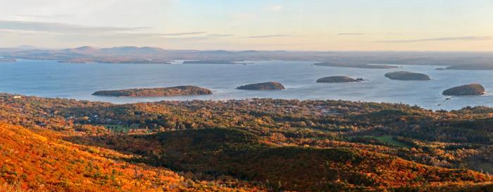 Overlooking Bar Harbor and the Porcupine Islands to the Northwest (Credit: Hope Rowan)