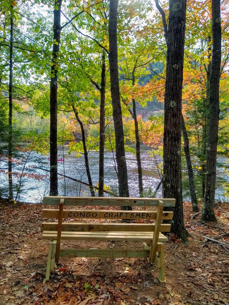Bench by the Androscoggin (Credit: NikkiV)
