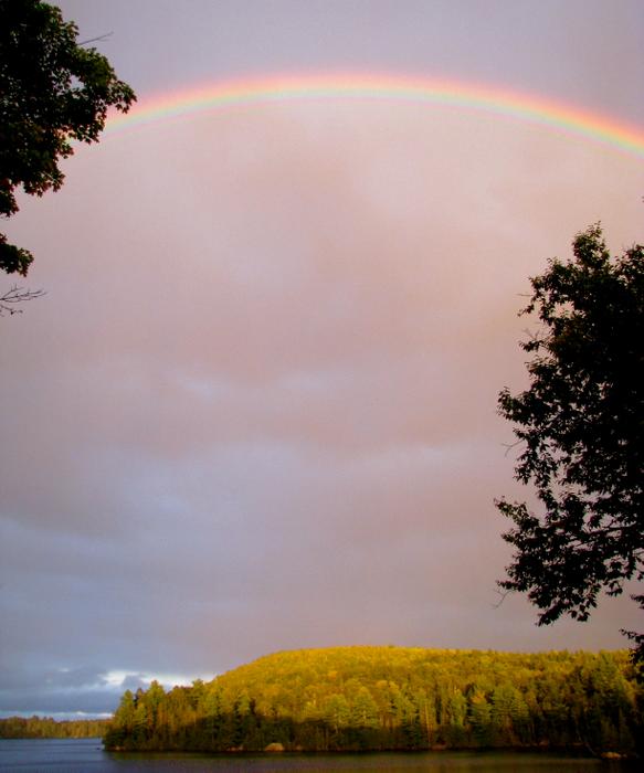 Rainbow over the lake (Credit: Nickerson Lake Wilderness Preservation, Inc.)