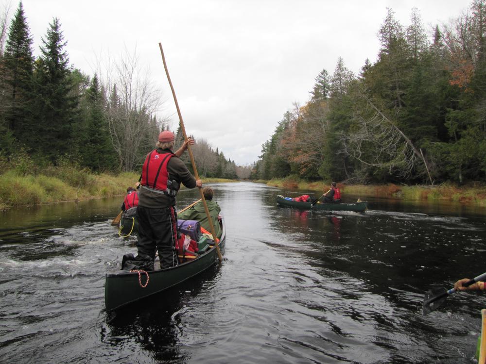 Canoe poling on Baskahegan Stream (Credit: Dave Conley)
