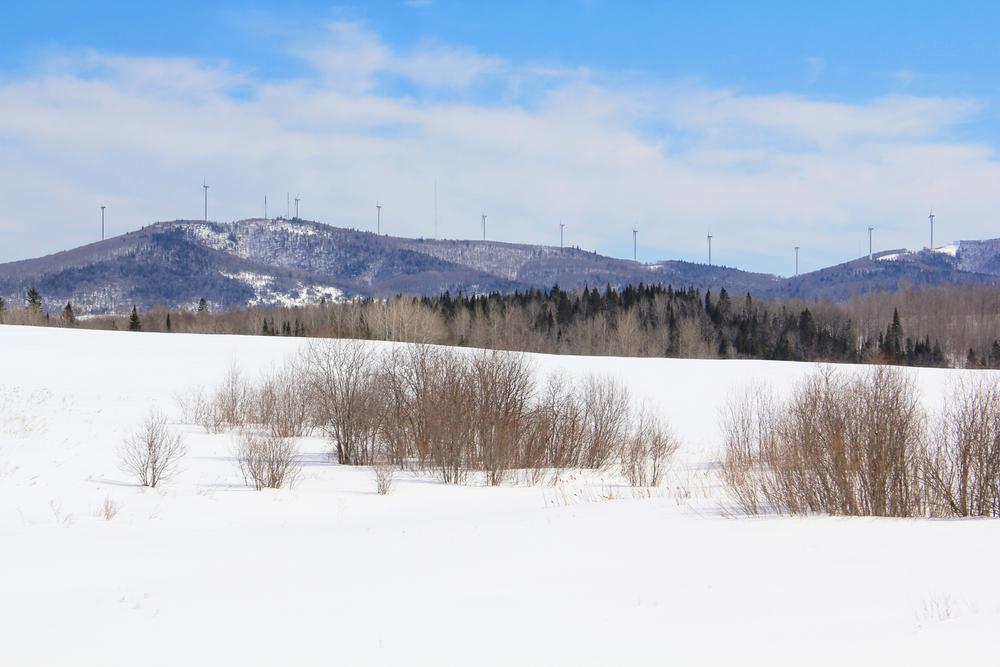 View of Mars Hill Mountain in winter