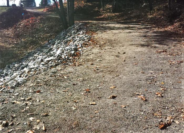 Crushed stone surface / Gentle slope up to H.S. trailhead (Credit: Healthy Oxford Hills)