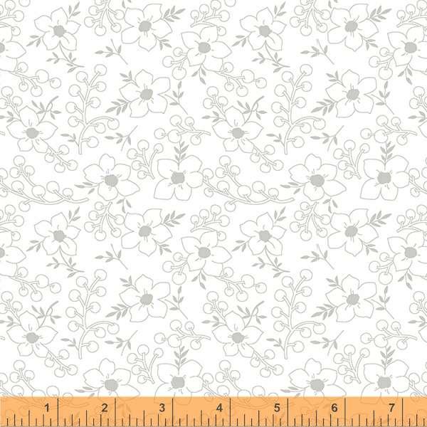 Storybook 22  Flowers & Berries White on White 53200-7