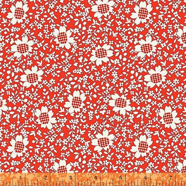 Storybook 22  Gingham Flowers Red 53205-1