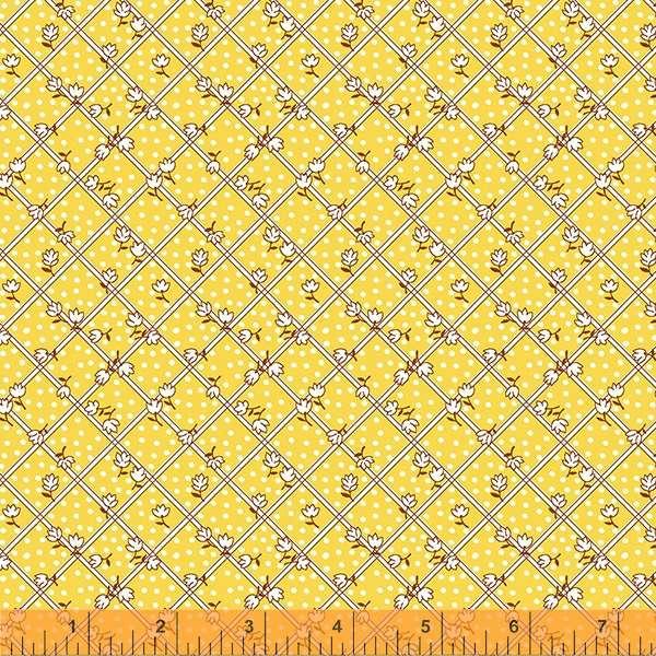 Storybook 22 Tulips on Plaid Yellow 53207-2