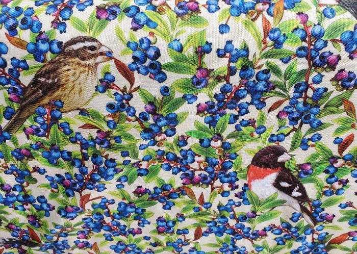 Maine Birds and Berries Grosbeak and Blueberry  SALE