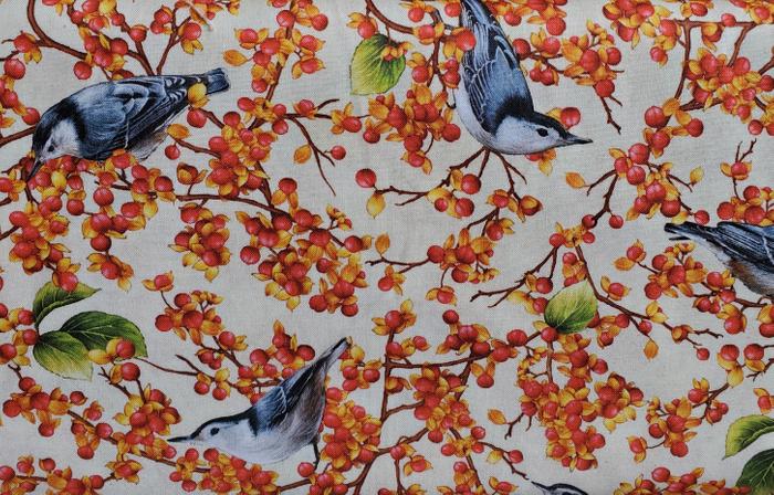 Maine Birds and Berries Nut Hatch and Bittersweet Berries  SALE