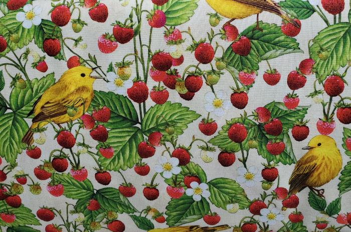 Maine Birds and Berries Yellow Warbler and Wild Strawberry  SALE