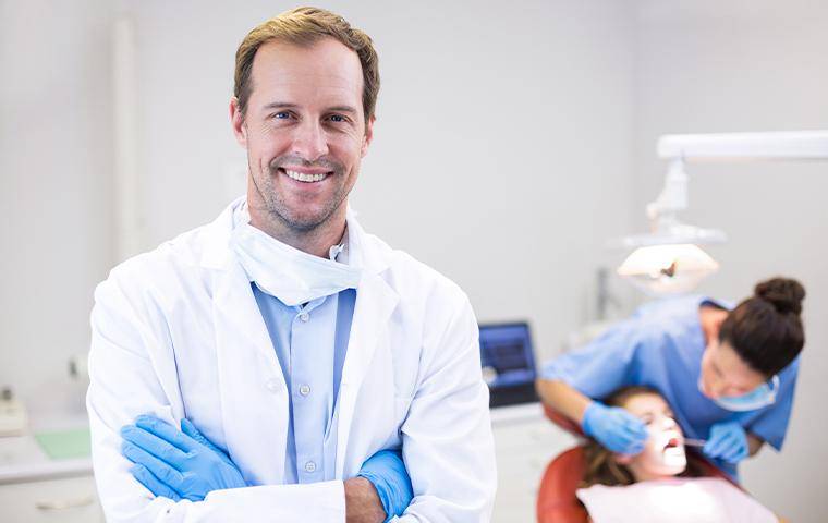 a dentist in his office