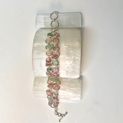 Sterling Silver Double Strand Maine Tourmaline