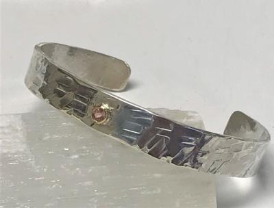 Sterling Silver Cuff Bracelet with Maine Tourmaline
