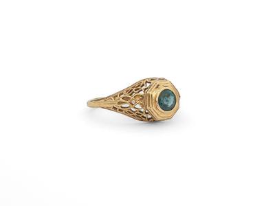 Blue tourmaline Filigree Ring