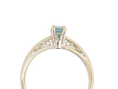 Bright Blue Tourmaline Cathedral Ring