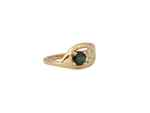 Blue Tourmaline Artisanal Gold Ring