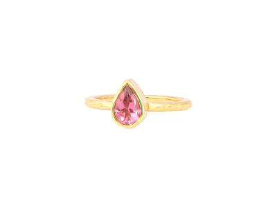 Pear Shape Pink Maine Tourmaline Ring