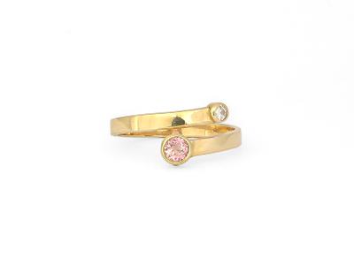 Pink Maine Tourmaline And Diamond14KY Ring
