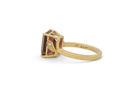 Deep Red Newry Tourmaline Gold Ring