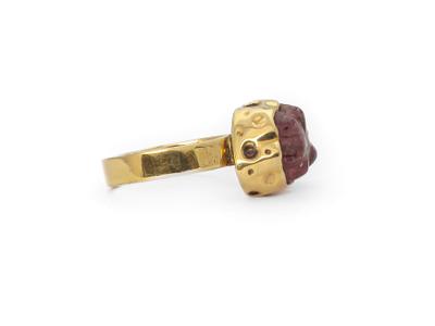 Hand Carved Maine Pink Tourmaline Ring