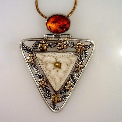 SOLD - Fossilized Mammoth Ivory Pendant
